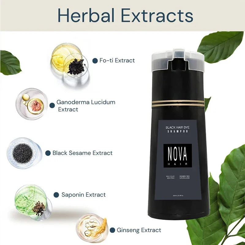 Naturligt Färgschampo för Ömtåligt Hår – Skonsam 3-in-1 Hårfärg & Vård